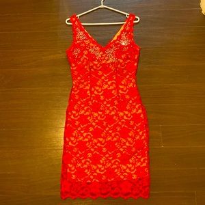 Red lace dress with bling size 8